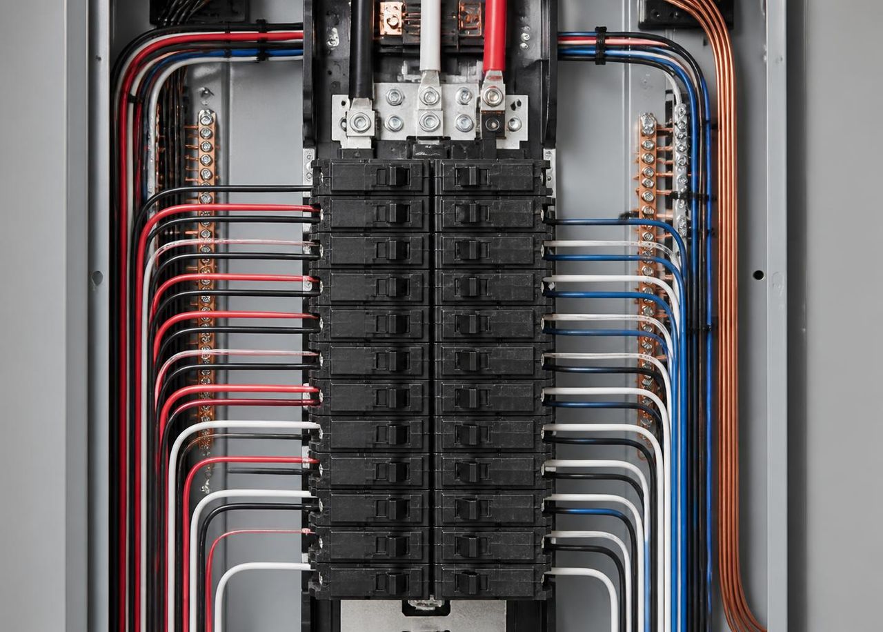 Neatly finished residential breaker panel installed by Electrical Panels Only
